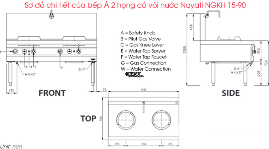 bep a 2 hong co voi nuoc nayati ngkh 15-90 hinh 1