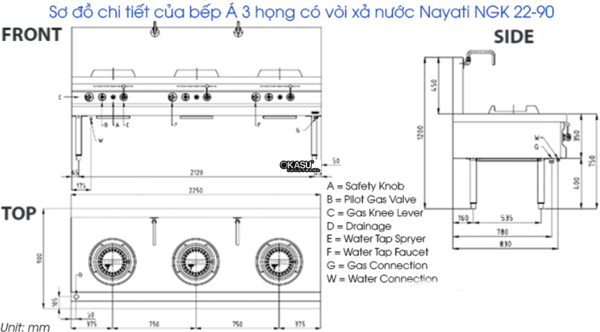 bep a 3 hong co voi xa nuoc nayati ngk 22-90 hinh 0