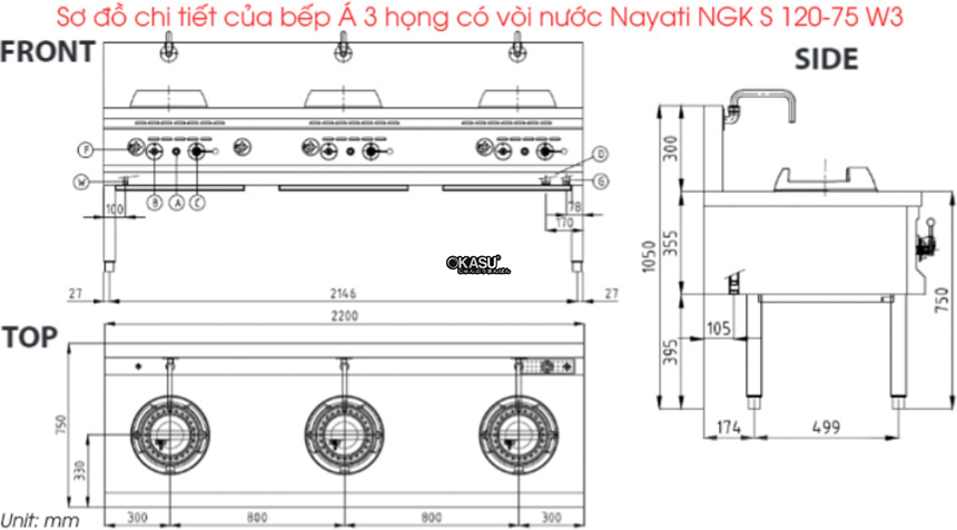 bep a 3 hong co voi nuoc nayati ngk s 120-75 w3 hinh 1
