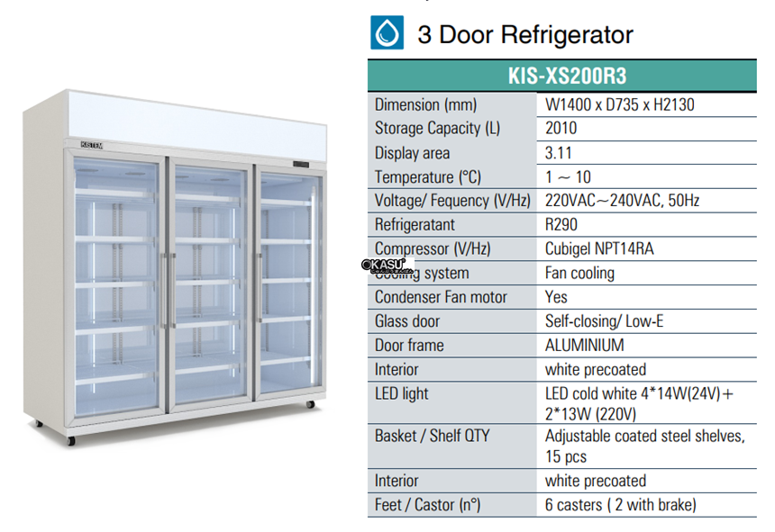 tu mat 3 canh kistem kis-xs200r3 hinh 0