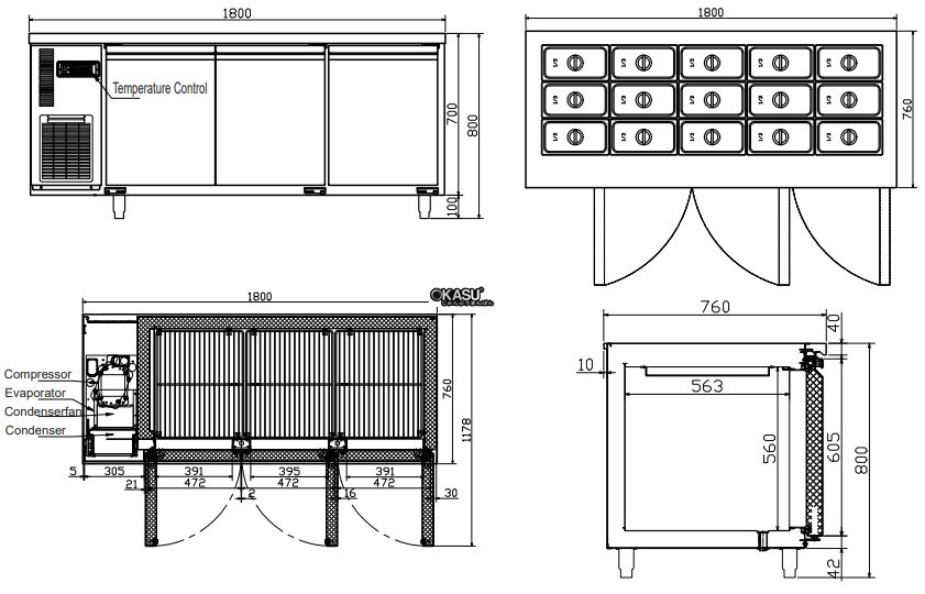 ban mat salad 3 canh hisakage cs-180p hinh 0