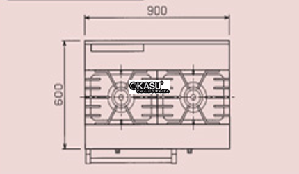 bep au dong gas 2 dau dot kem lo nuong doi luu maruzen rgr-0962xd hinh 0