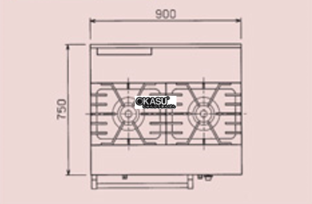 bep au kem lo nuong dung gas maruzen rgr-0972d hinh 0