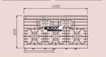 bep au dong gas 5 dau dot kem lo nuong doi luu maruzen rgr-1265xd hinh 0