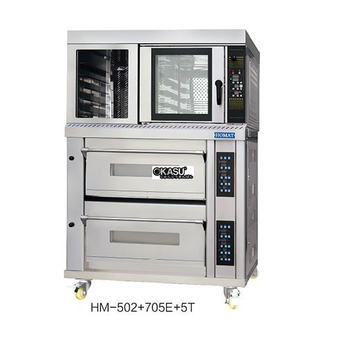 lo nuong dien 2 tang 4 khay + lo nuong doi luu dien 5 khay homat hm-502+705e+5t hinh 0