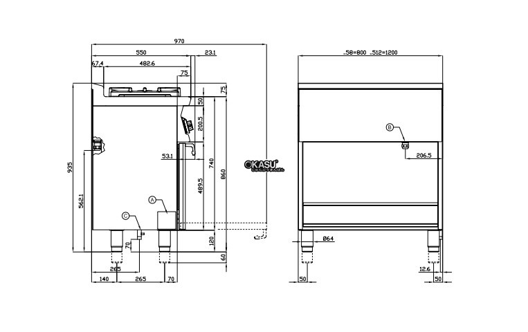 bep au 2 dau dot dung gas va lo nuong gas lotus cf2-58g hinh 1