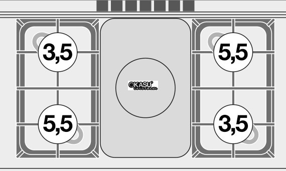 bep au 4 hong dung gas va lo nuong gas tinh (cua thep khong gi) lotus tpf4-610g hinh 0