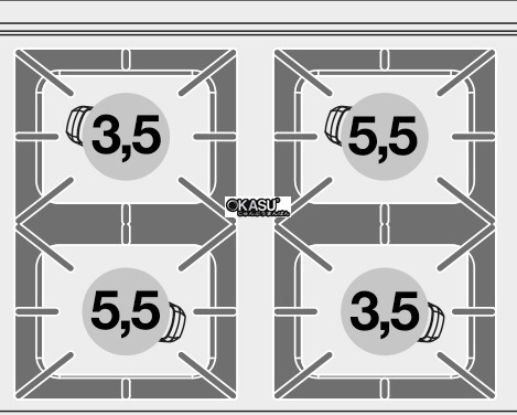 bep au 4 dau dot dung gas kem lo nuong gas (cua thep khong gi) lotus cf4-8g hinh 1