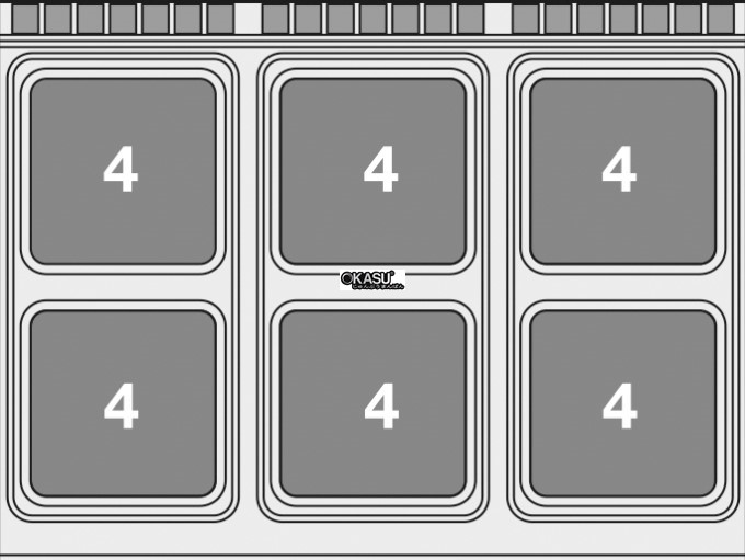 bep au 6 dau dot kem lo nuong dien lotus cfq6-912etv hinh 1