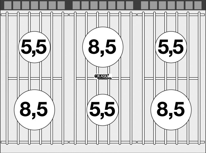 bep gas 6 dau dot kem lo nuong gas lotus cfa6-912gv hinh 1