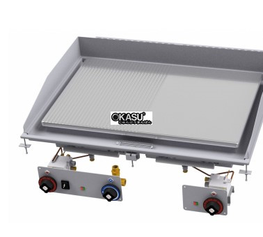 bep chien gas 1/2 ranh + 1/2 mat nuong ma crom min superchrome lotus ftlrd-99gs hinh 0