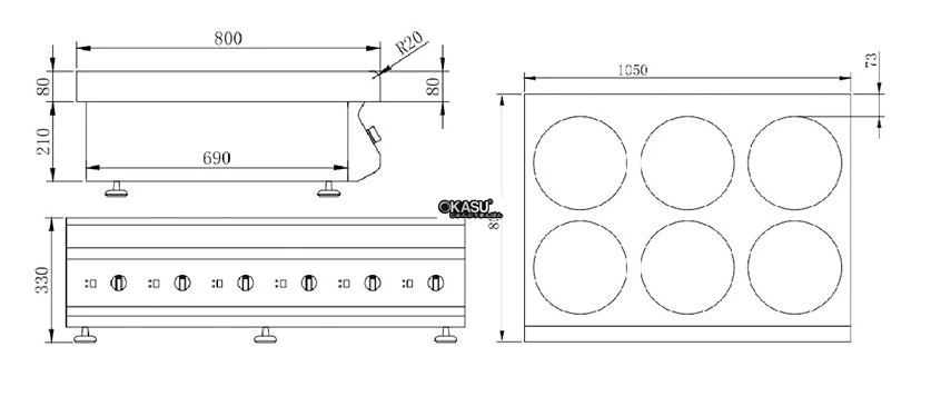 bep dien tu 6 dau dot de ban lestov lt-tb300vi-b135  hinh 3