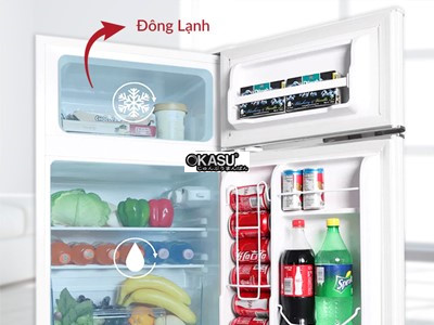 tu lanh 2 ngan phong cach retro mau den cobi cb-127b hinh 1