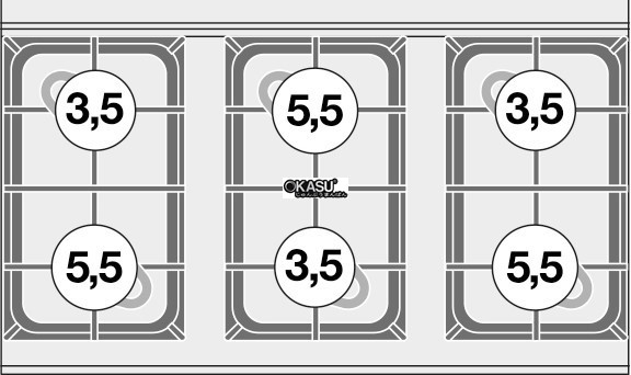 bep au 6 dau dot dung gas va lo nuong gas (cua thep khong gi) lotus cf6-610g hinh 0