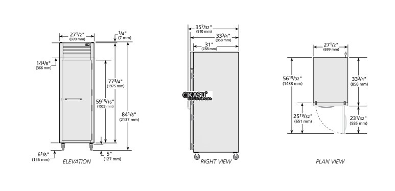 tu lanh cua xoay reach-in solid voi chat lam lanh hydrocarbon true stg1r-1s-hc hinh 0