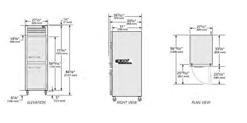 tu lanh reach-in solid half swing door voi chat lam lanh hydrocarbon true stg1r-2hs-hc hinh 0