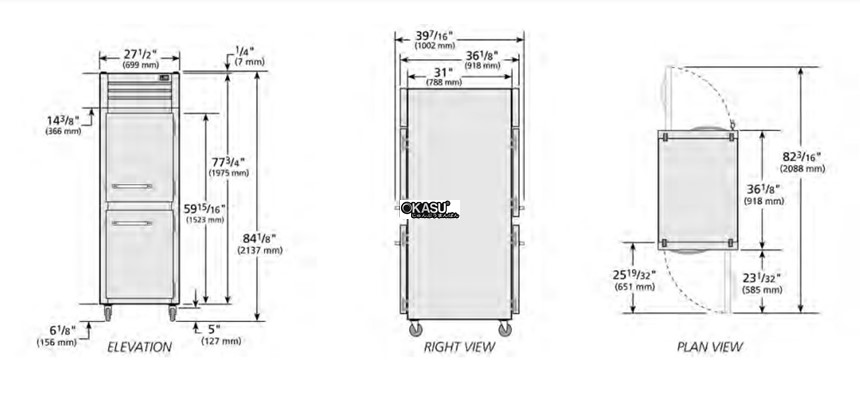 tu lanh cua xoay nua truoc/nua sau dang ran pass-thru true stg1rpt-2hs-2hs-hc hinh 0