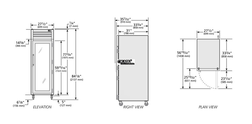 tu lanh cua xoay reach-in glass true str1r-1g-hc hinh 0