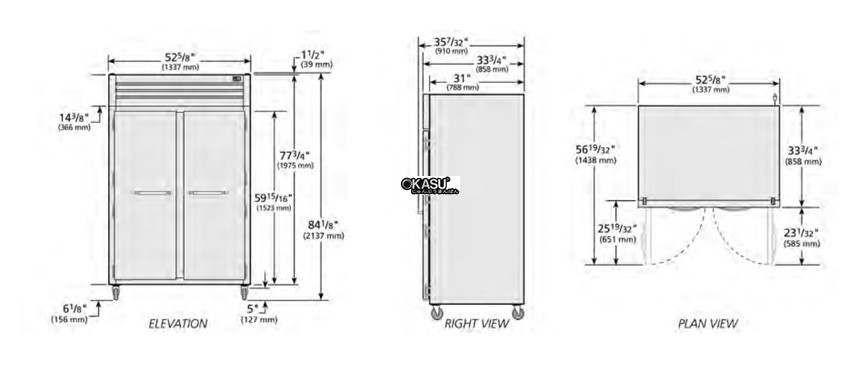 tu lanh cua xoay ran reach-in true sta2r-2s-hc hinh 0