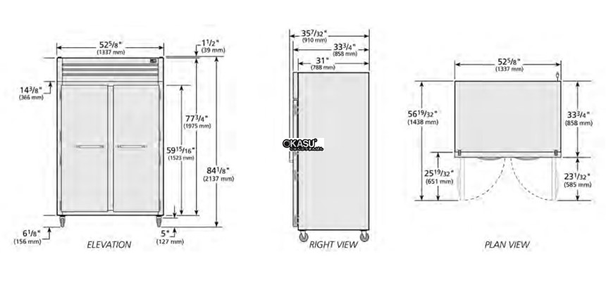 tu lanh cua xoay ran reach-in true stg2r-2s-hc hinh 0