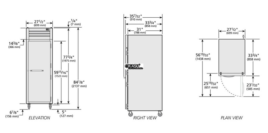 tu dong cua xoay ran reach-in true stg1f-1s-hc hinh 0