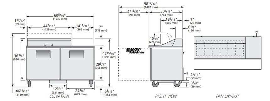 ban sandwich/salad cua dac true tssu-60-12-hc hinh 0
