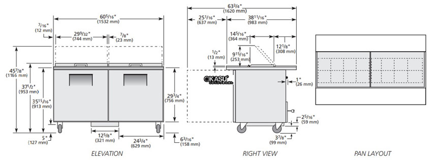 ban sandwich/salad cua dac hai mat true tssu-60-16-ds-st-hc hinh 0