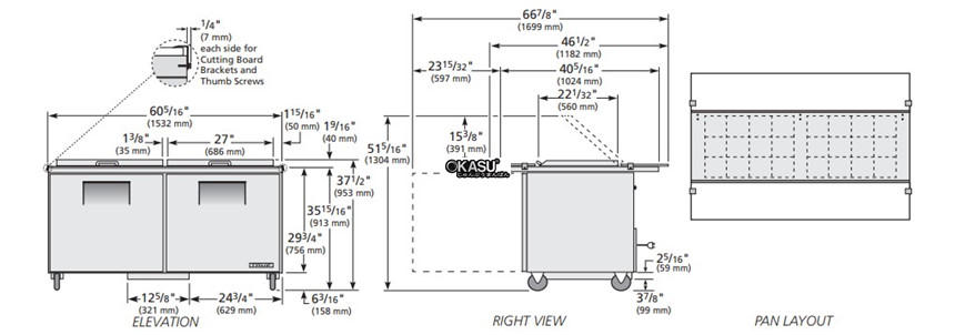 ban sandwich/salad cua dac mega-top hai mat true tssu-60-24m-b-ds-st-hc hinh 0