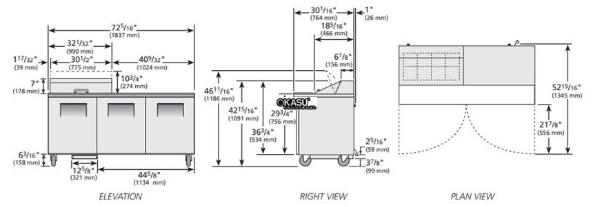 ban sandwich/salad cua dac true tssu-72-08-hc hinh 0