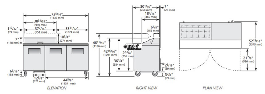 ban sandwich/salad cua dac true tssu-72-10-hc hinh 0