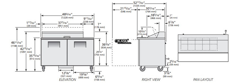 ban sandwich/salad cua dac true tssu-48-10-hc hinh 0