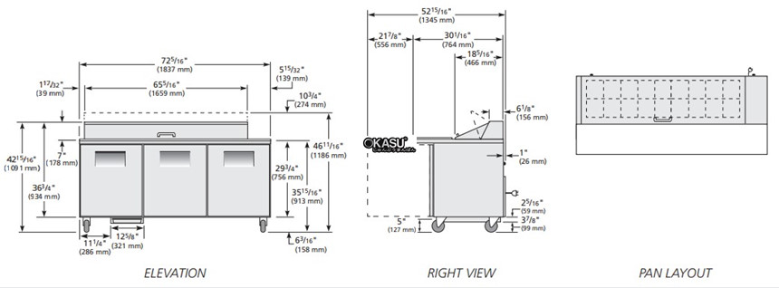 ban sandwich/salad cua dac true tssu-72-18-hc hinh 0