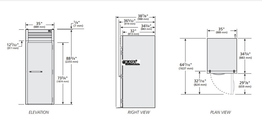 tu suoi am cua xoay dac cao 89" roll-in true sta1hri89-1s hinh 0