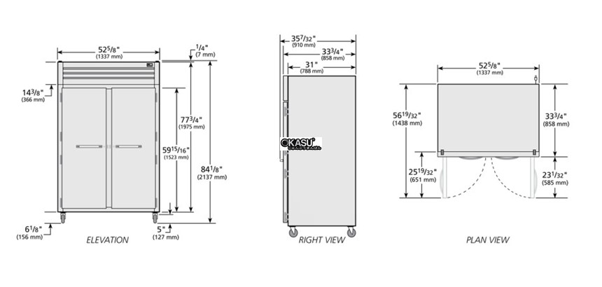 tu suoi am cua xoay dac reach-in true stg2h-2s hinh 0