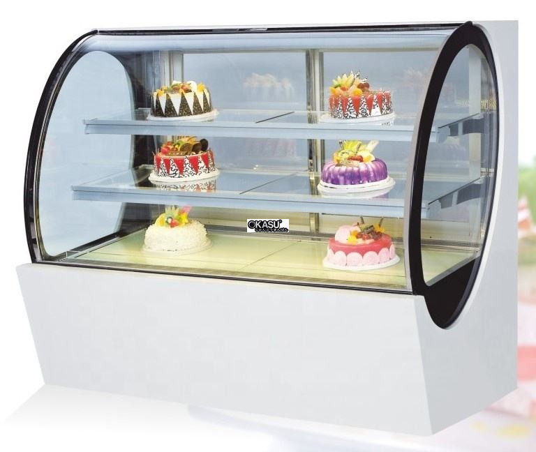 tu trung bay banh kem kinh oval okiwi qa740a hinh 0