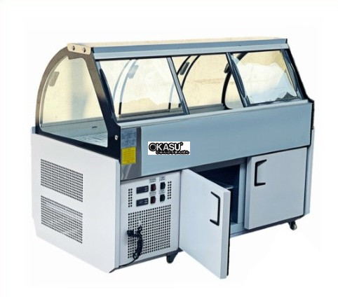 tu trung bay thit tren mat duoi dong snow village sc-1.6 2t - 1m6 hinh 0