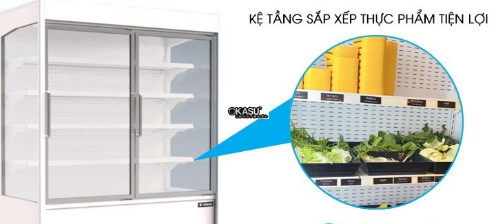 tu mat sieu thi cua kinh sanden intercool ssd-1212i hinh 1