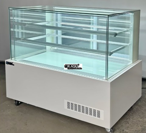 tu banh kem kinh vuong khong vien 3 tang snow village dg-1800 1m8 hinh 0