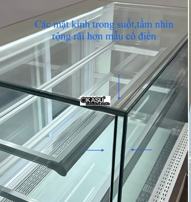 tu banh kem kinh vuong khong vien 3 tang snow village dg-1800 1m8 hinh 1