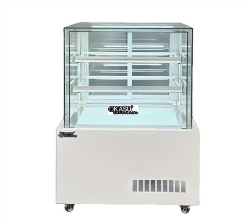 tu banh kem kinh vuong khong vien 3 tang snow village dg-900 0.9m hinh 0