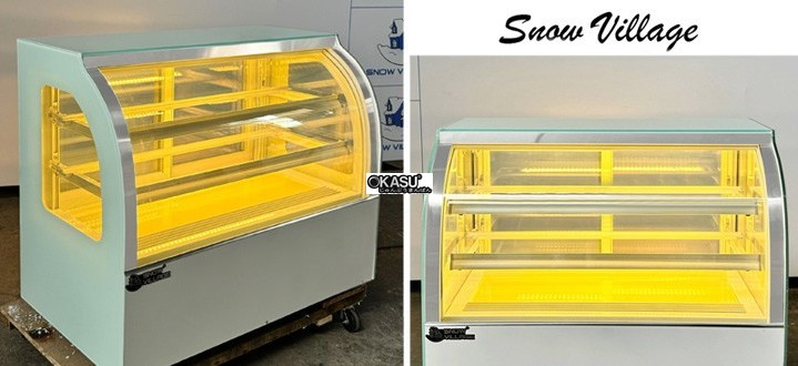 tu banh kem mini de ban kinh cong snow village gb-120-t 0.9m hinh 1