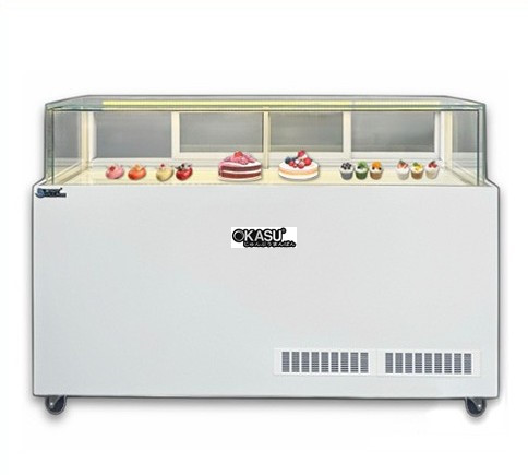 tu banh kem kinh vuong 1 tang snow village gb-350-4l-z1 1m5 hinh 0