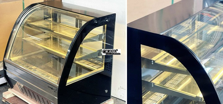 tu mat trung bay banh kem mini kinh cong snow village gb-100 0.7m hinh 1