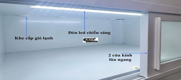 tu banh kem kinh vuong 1 tang snow village gb-250-4l-z1 0.9m  hinh 2