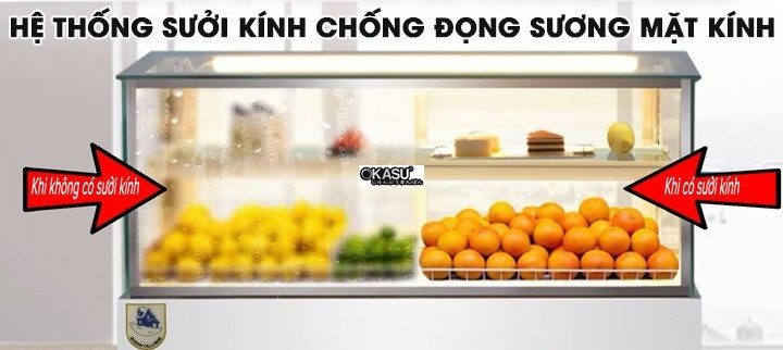 tu banh kem de ban kinh vuong snow village gb-1200v 1m2 hinh 0