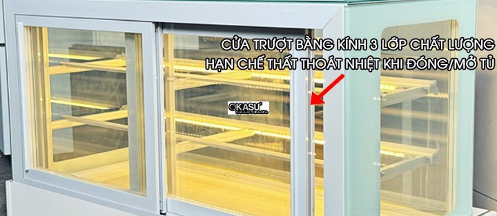 tu banh kem kinh vuong 3 tang snow village gb-500-4l.z 1m8 hinh 1