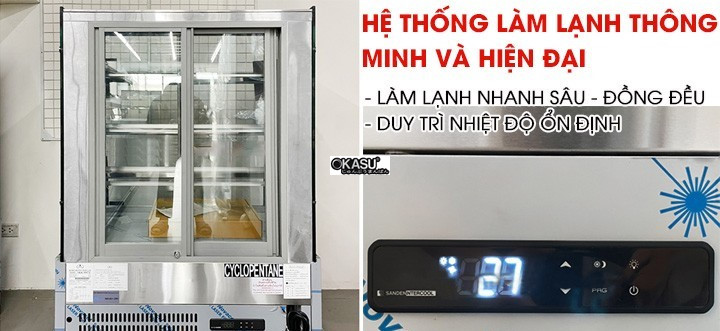 tu banh kem kinh cong 4 tang sanden intercool skk-0907z 0.9m hinh 1