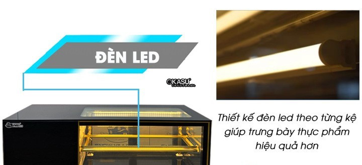 tu mat trung bay sushi kinh vuong snow village ss-1.8v 1m8 hinh 2