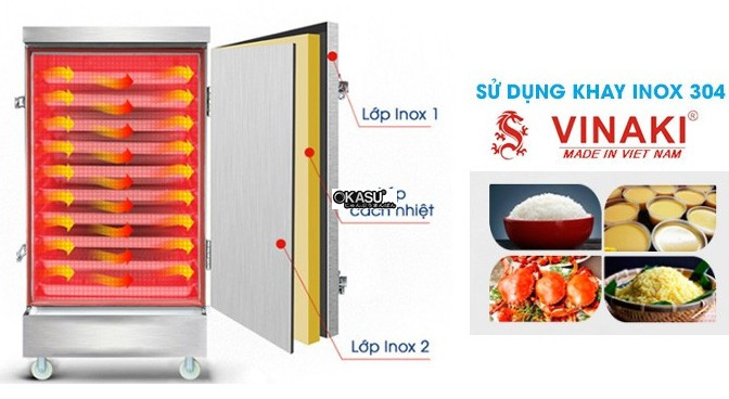 tu nau com vinaki 12 khay dung dien gas ket hop 12kdg hinh 1