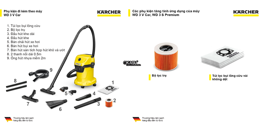 may hut bui kho va uot karcher wd 3 v car hinh 3